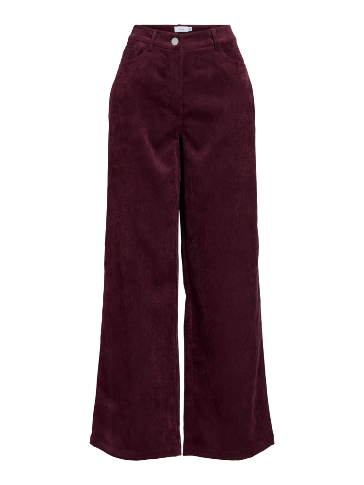 Vila Clothes vicourdie rib pant - aubergine