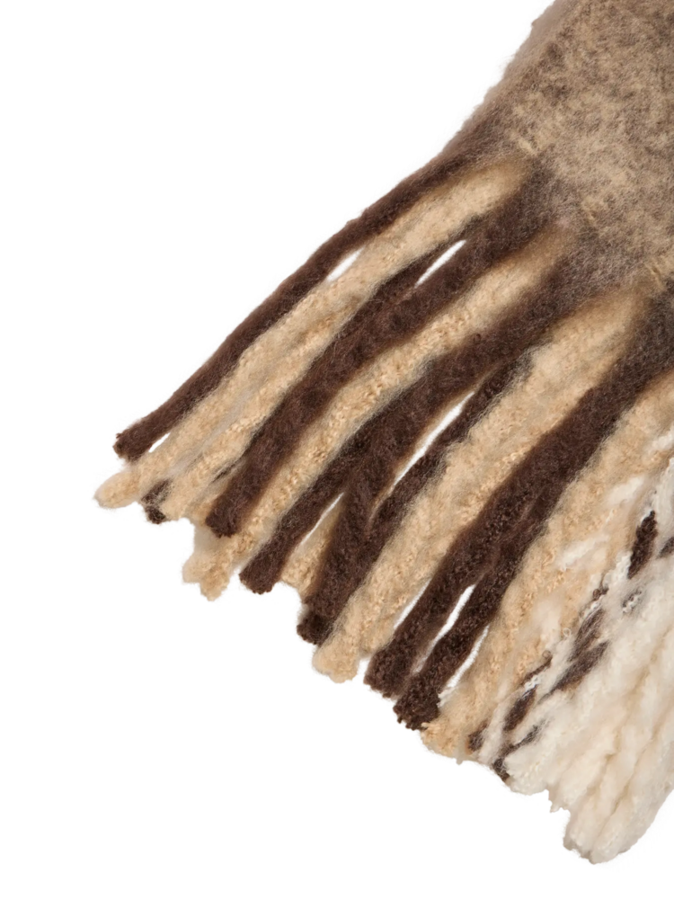 Vila Clothes vifabla knit checked scarf - brown/beige