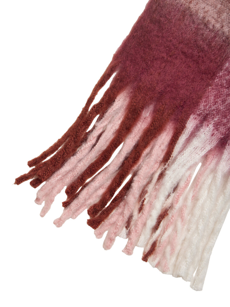 Vila Clothes vifabla knit checked scarf - roze/bordeaux