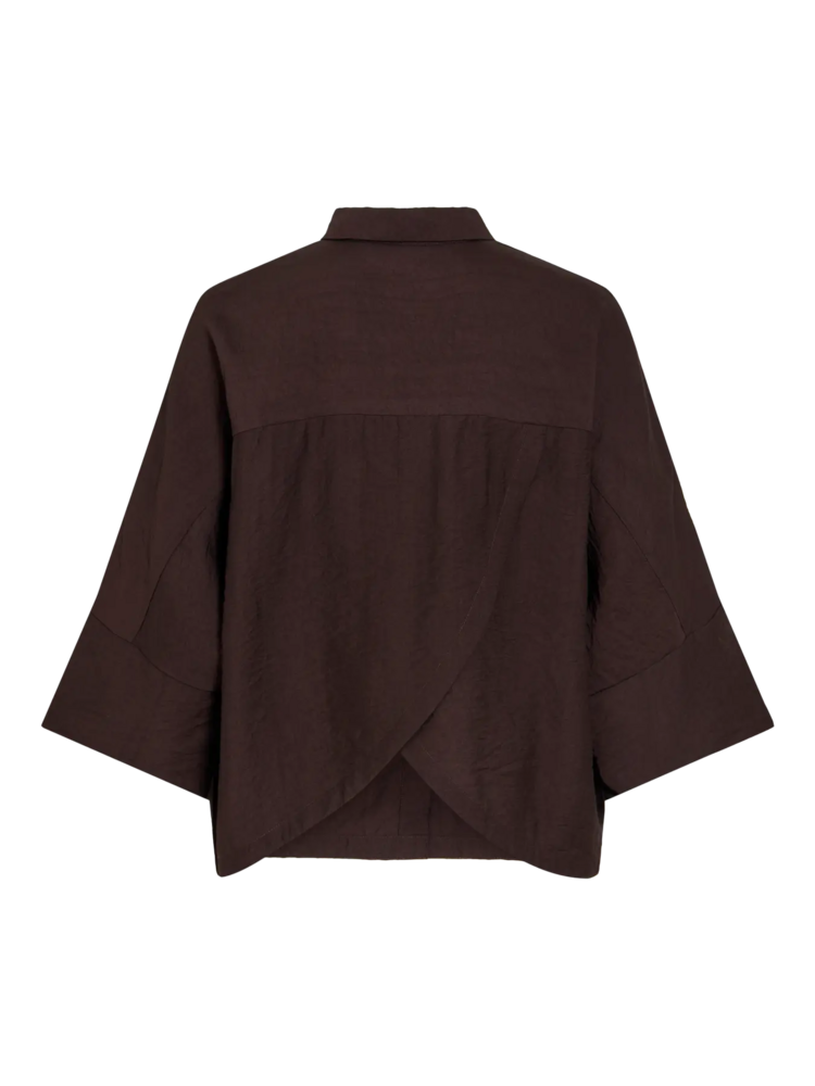 Vila Clothes visara back detail blouse - brown