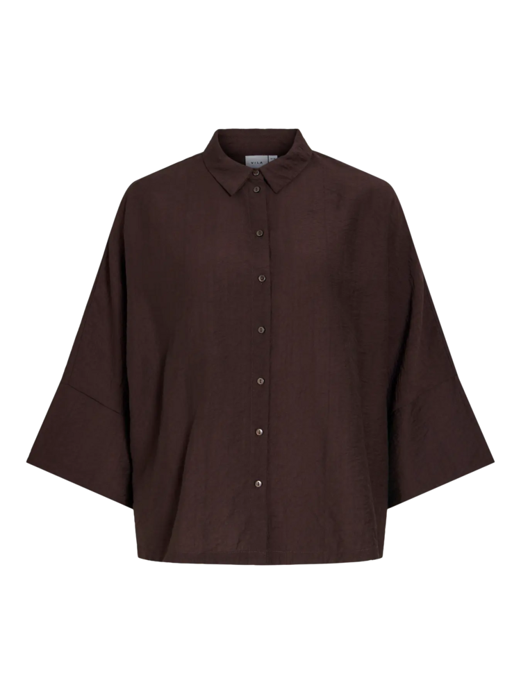 Vila Clothes visara back detail blouse - brown
