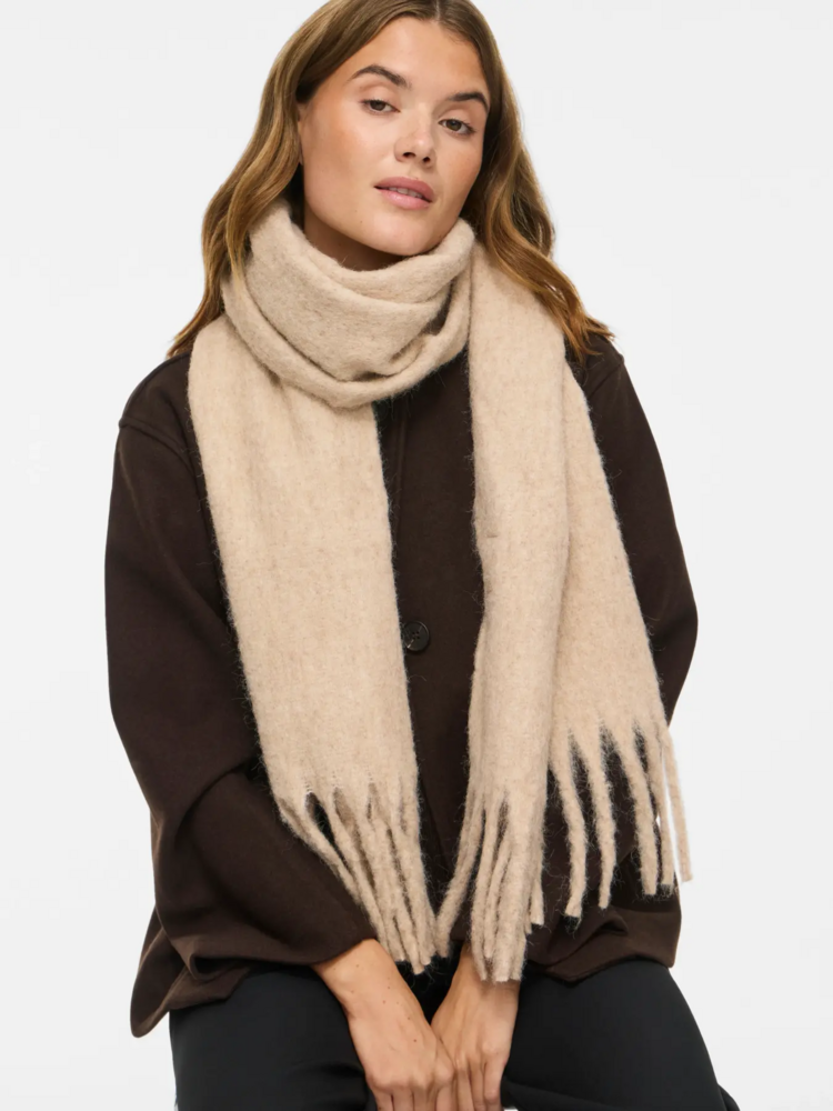 Vila Clothes vikivana knit scarf - beige  melange