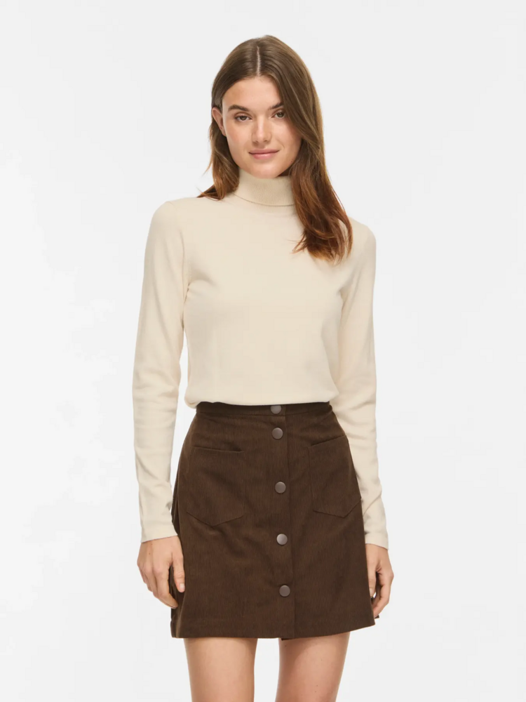 Vila Clothes Vimalu rollneck top - ecru