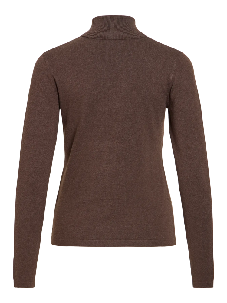 Vila Clothes Vimalu rollneck top - dark brown