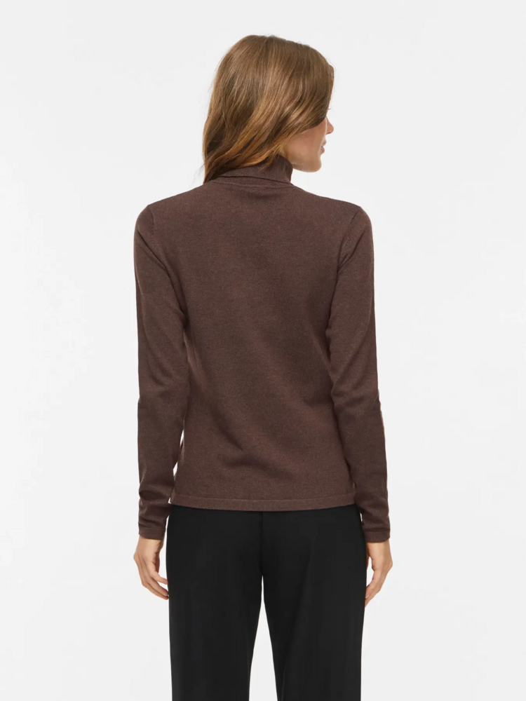 Vila Clothes Vimalu rollneck top - dark brown