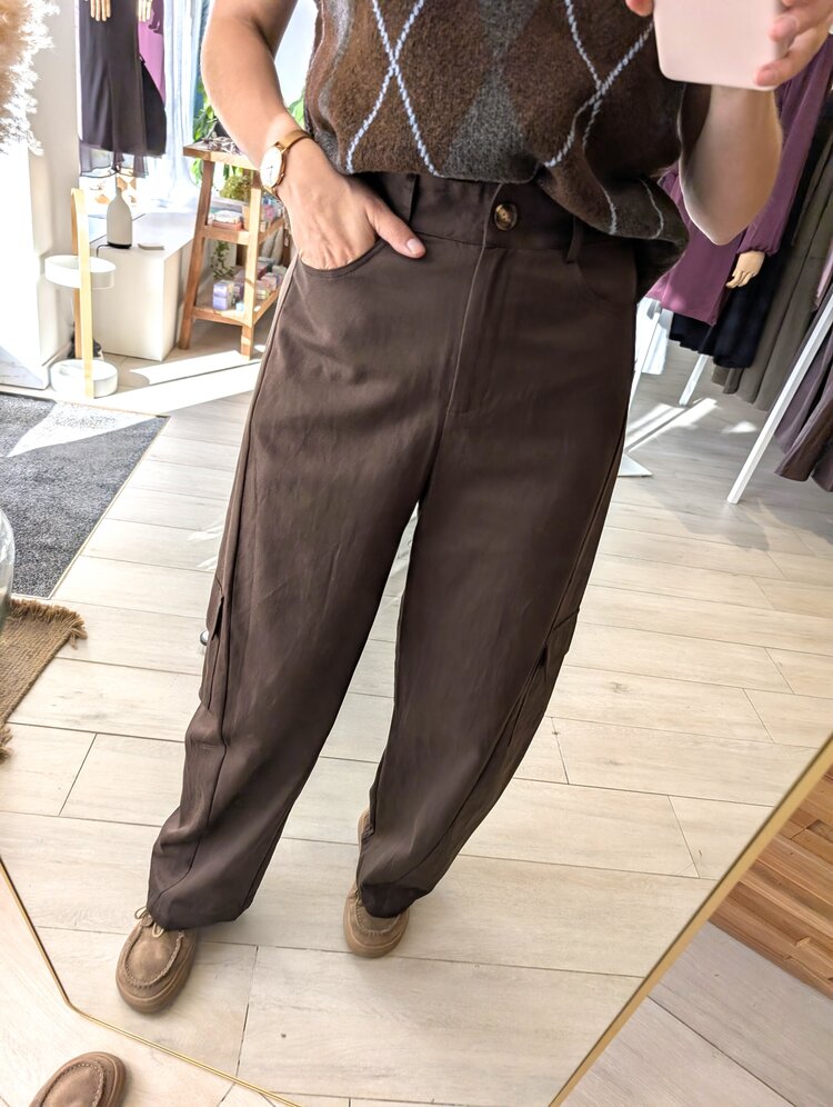 La petite étoile pazy pantalon cargo - brun