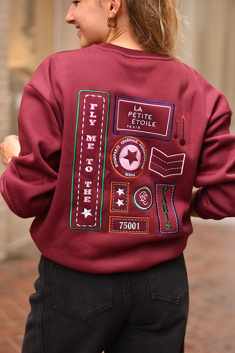 La petite étoile tenky sweater imprimé - bordeaux