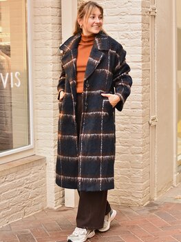 Vila Clothes vimelon checked long coat