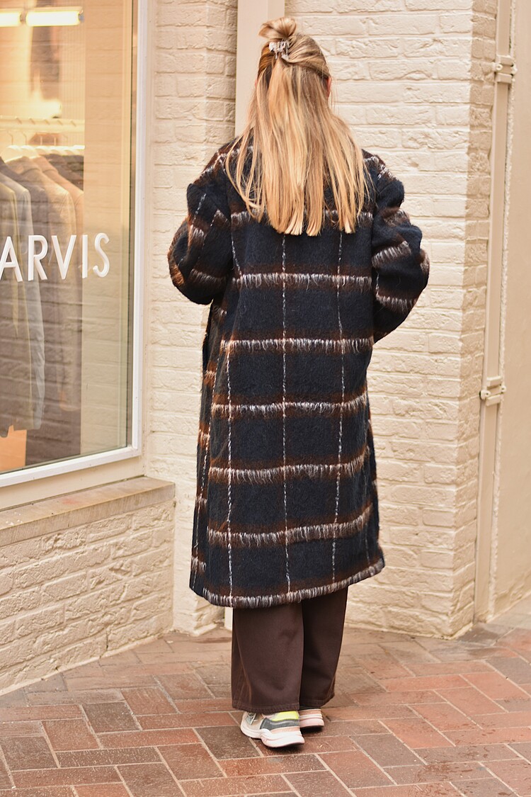 Vila Clothes vimelon checked long coat
