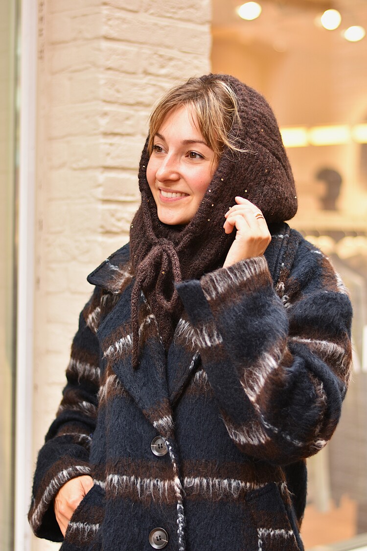 Vila Clothes vimelon checked long coat