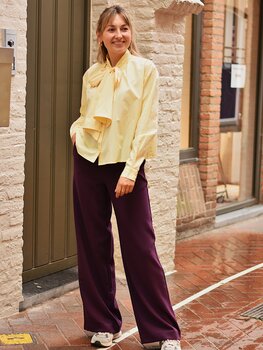 Moss Copenhagen macy wide pants - dark purple