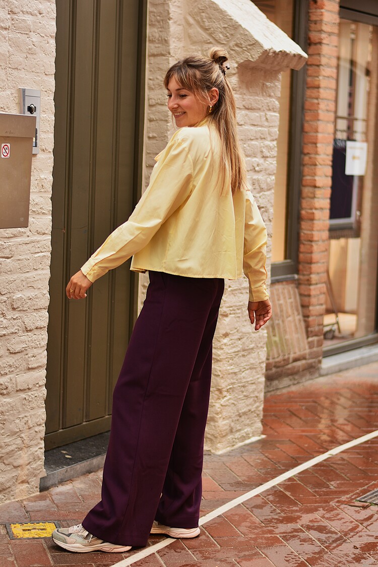 Moss Copenhagen macy wide pants - dark purple