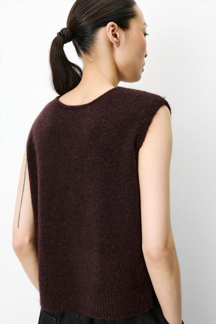 Grace & Mila nars sleeveless vest - chocolat