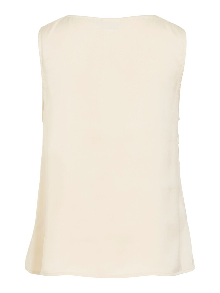 Vila Clothes Vielmina sleeveless satin top - ecru