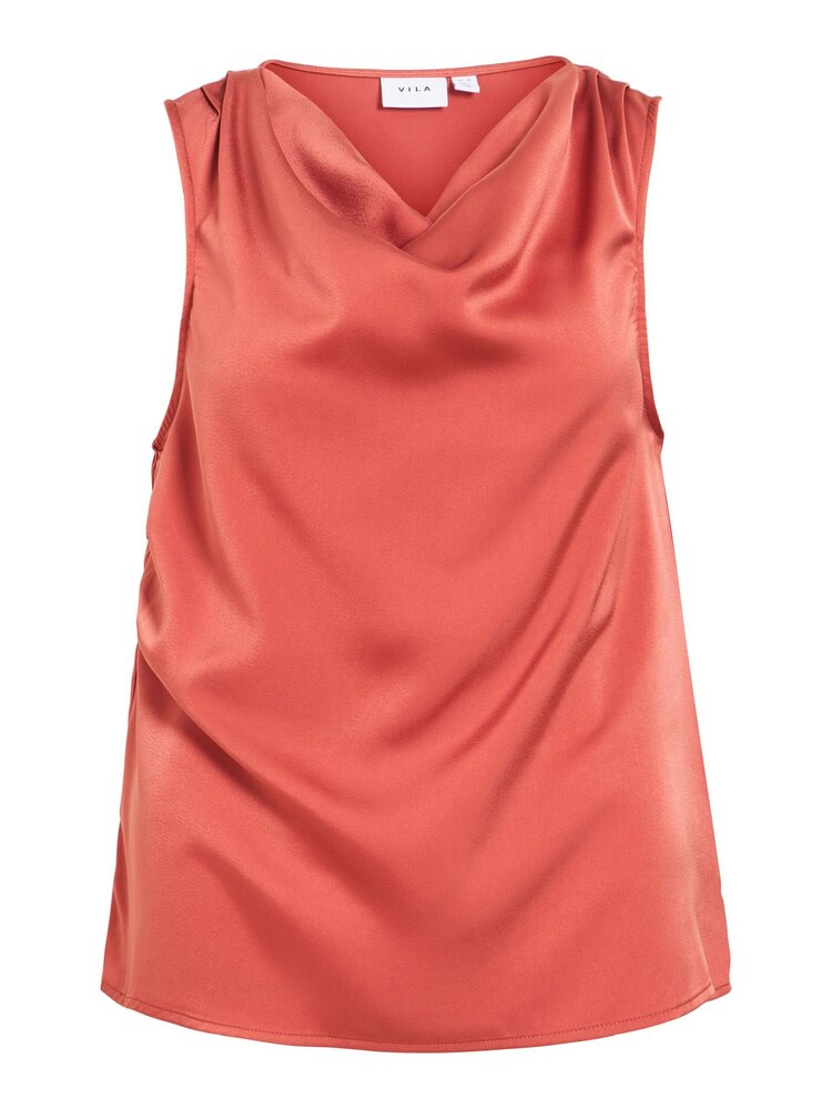 Vila Clothes Vielmina sleeveless satin top - vieux rose