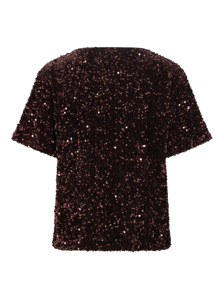 Vila Clothes vifaith midi sequin top - plum