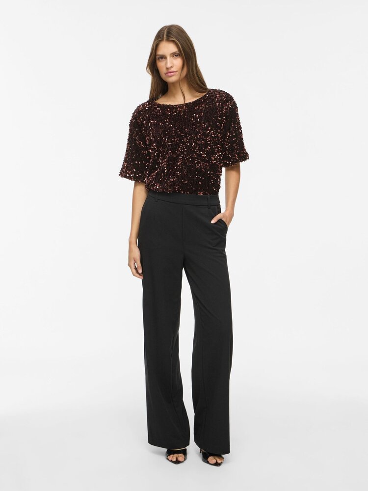 Vila Clothes vifaith midi sequin top - plum