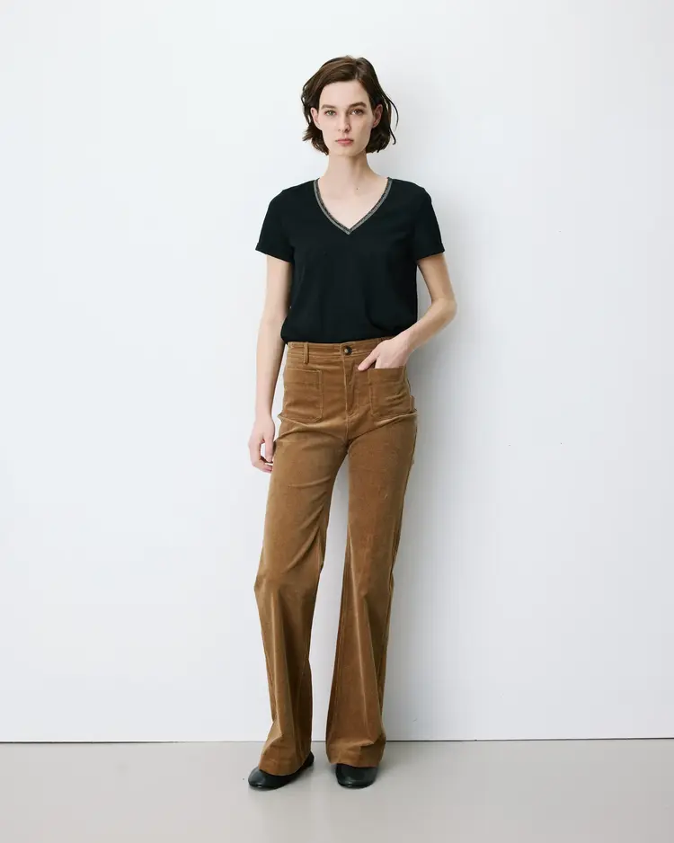 Grace & Mila alban pantalon corduroy straight - coffee