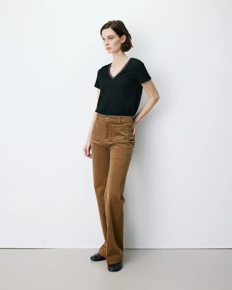 Grace & Mila alban pantalon corduroy straight - coffee