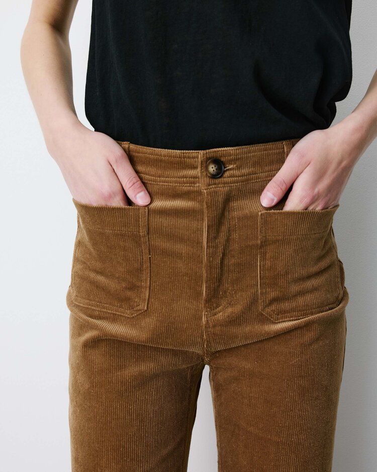 Grace & Mila alban pantalon corduroy straight - coffee