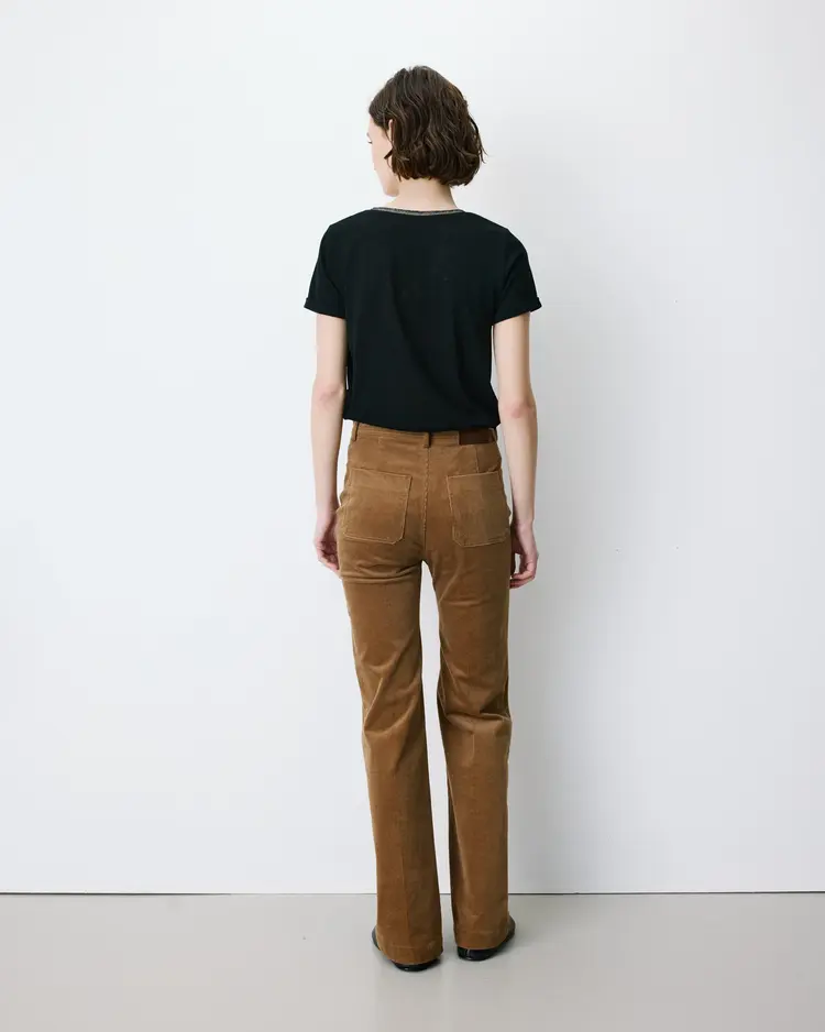 Grace & Mila alban pantalon corduroy straight - coffee