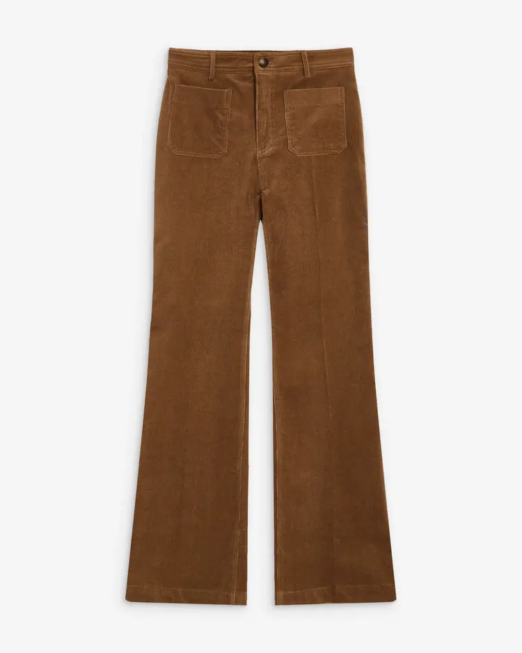 Grace & Mila alban pantalon corduroy straight - coffee