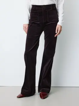 Grace & Mila alban pantalon corduroy straight - aubergine