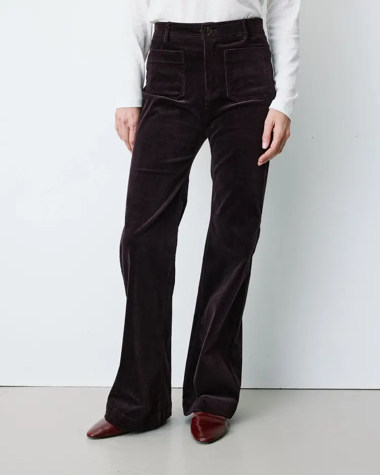 Grace & Mila alban pantalon corduroy straight - aubergine