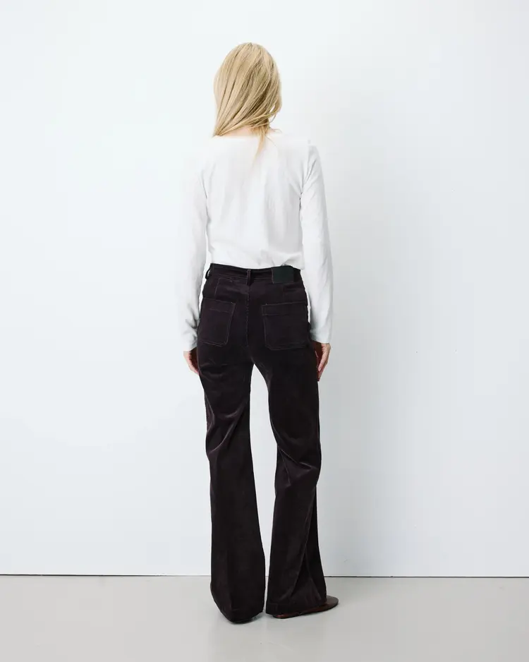 Grace & Mila alban pantalon corduroy straight - aubergine
