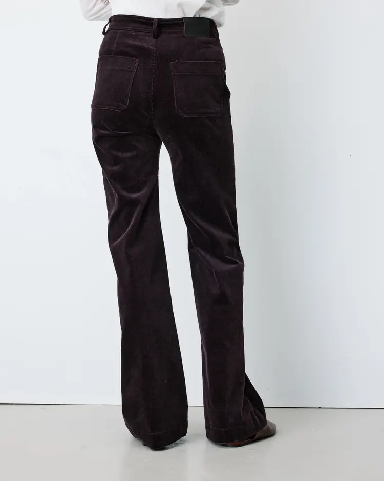 Grace & Mila alban pantalon corduroy straight - aubergine