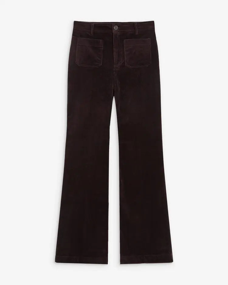 Grace & Mila alban pantalon corduroy straight - aubergine