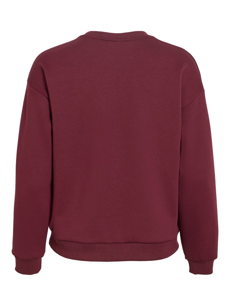 Vila Clothes visandy amour swaeter - burgundy