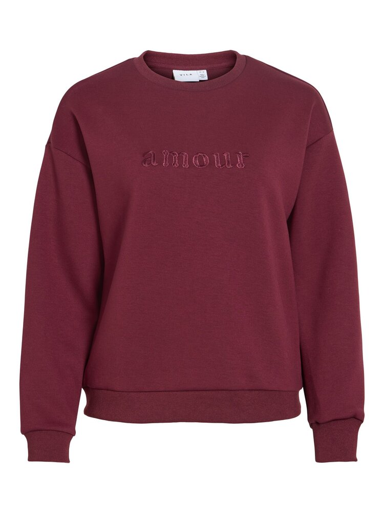 Vila Clothes visandy amour swaeter - burgundy