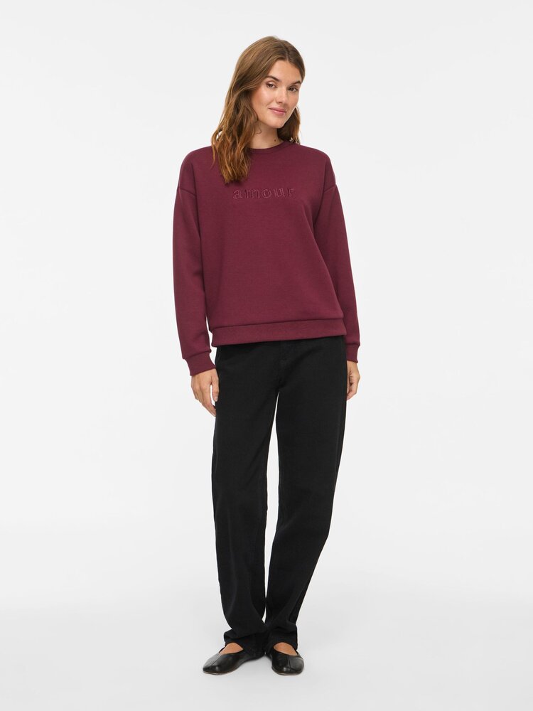 Vila Clothes visandy amour swaeter - burgundy