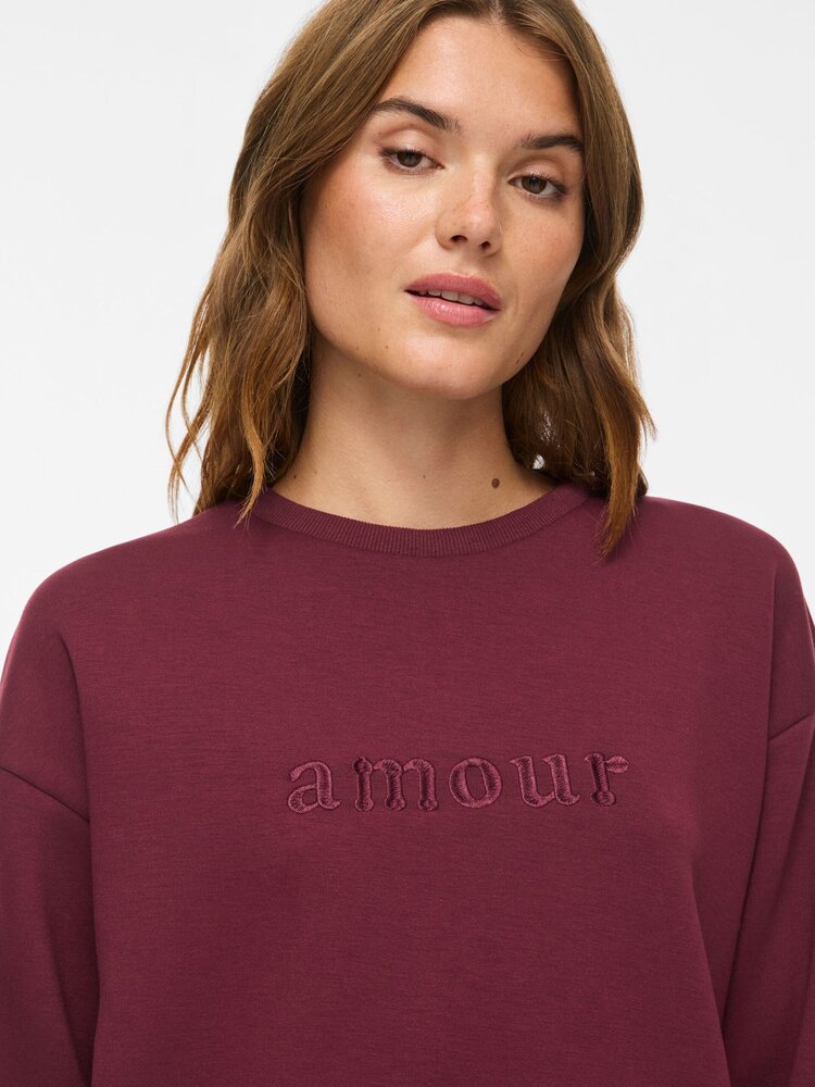 Vila Clothes visandy amour swaeter - burgundy