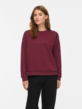 Vila Clothes visandy amour swaeter - burgundy