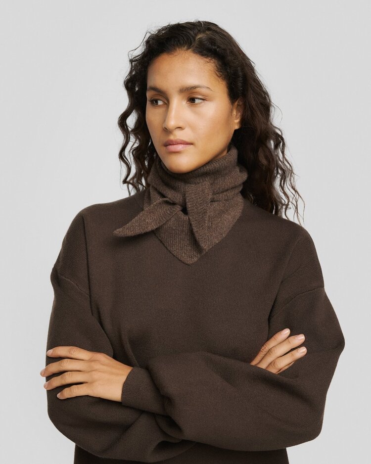 Moss Copenhagen lowee triangle scarf - brown camel