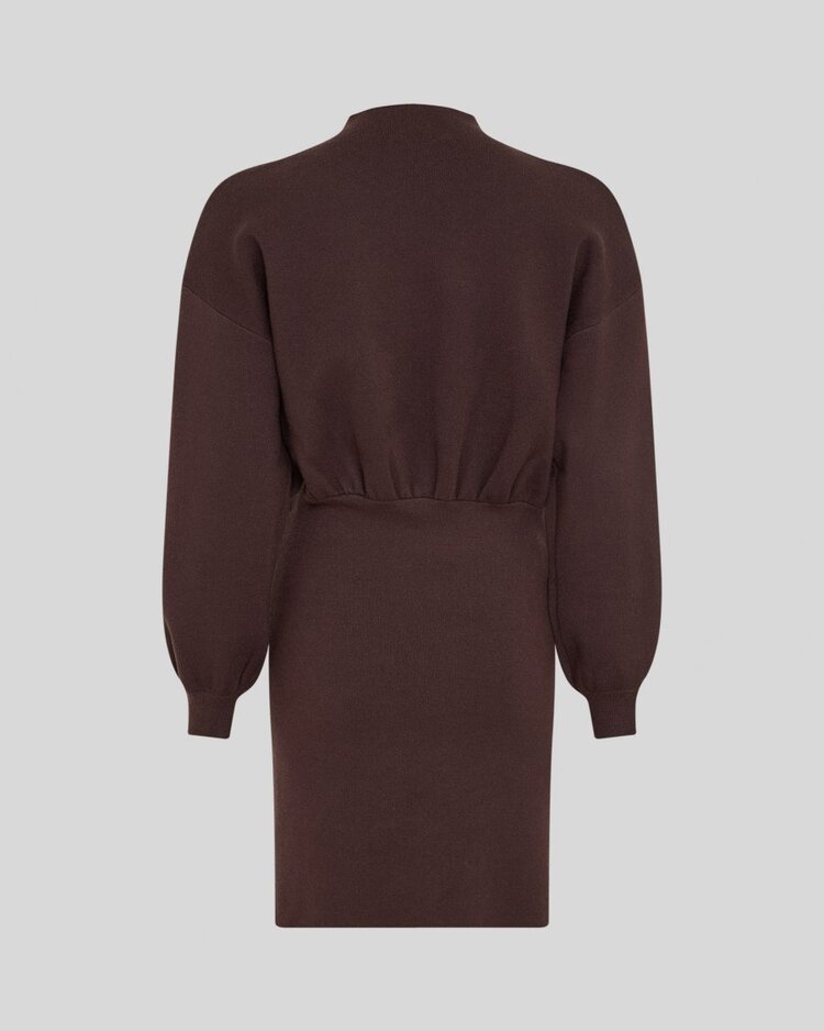 Moss Copenhagen Lare  balloon sleeve knit dress - brown