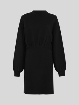 Moss Copenhagen Lare  balloon sleeve knit dress - black
