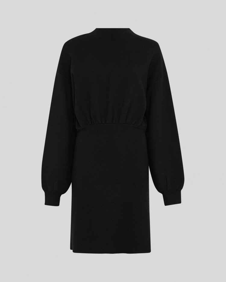 Moss Copenhagen Lare  balloon sleeve knit dress - black