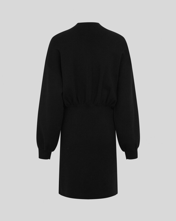 Moss Copenhagen Lare  balloon sleeve knit dress - black