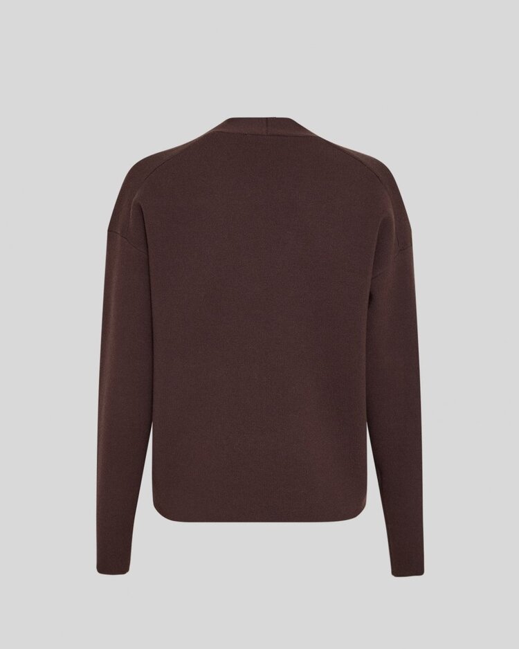 Moss Copenhagen lare v-neck pullover - brown