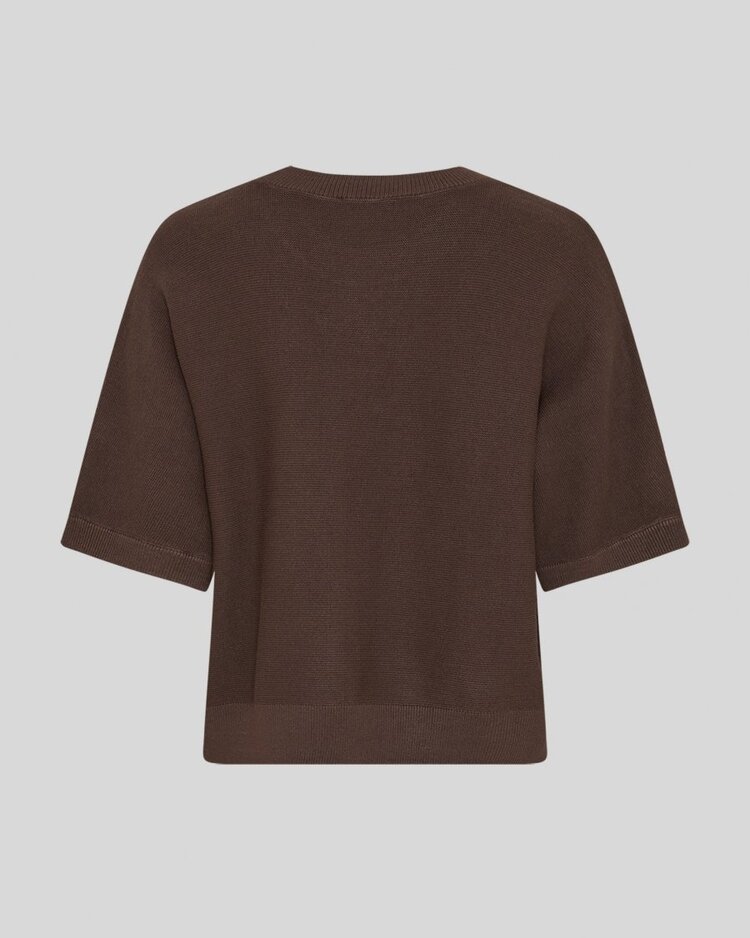 Moss Copenhagen thamira 1/2 sleeve knit pullover - brown