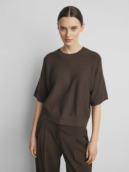 Moss Copenhagen thamira 1/2 sleeve knit pullover - brown