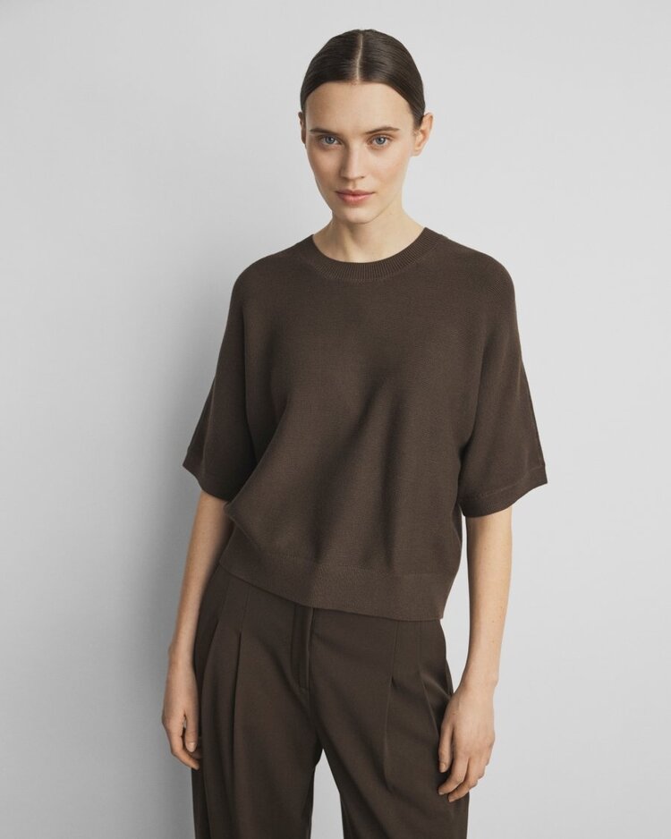 Moss Copenhagen thamira 1/2 sleeve knit pullover - brown