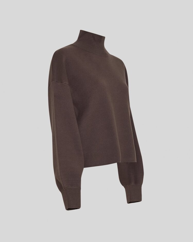 Moss Copenhagen Mercy crew neck knit pullover - chocolat