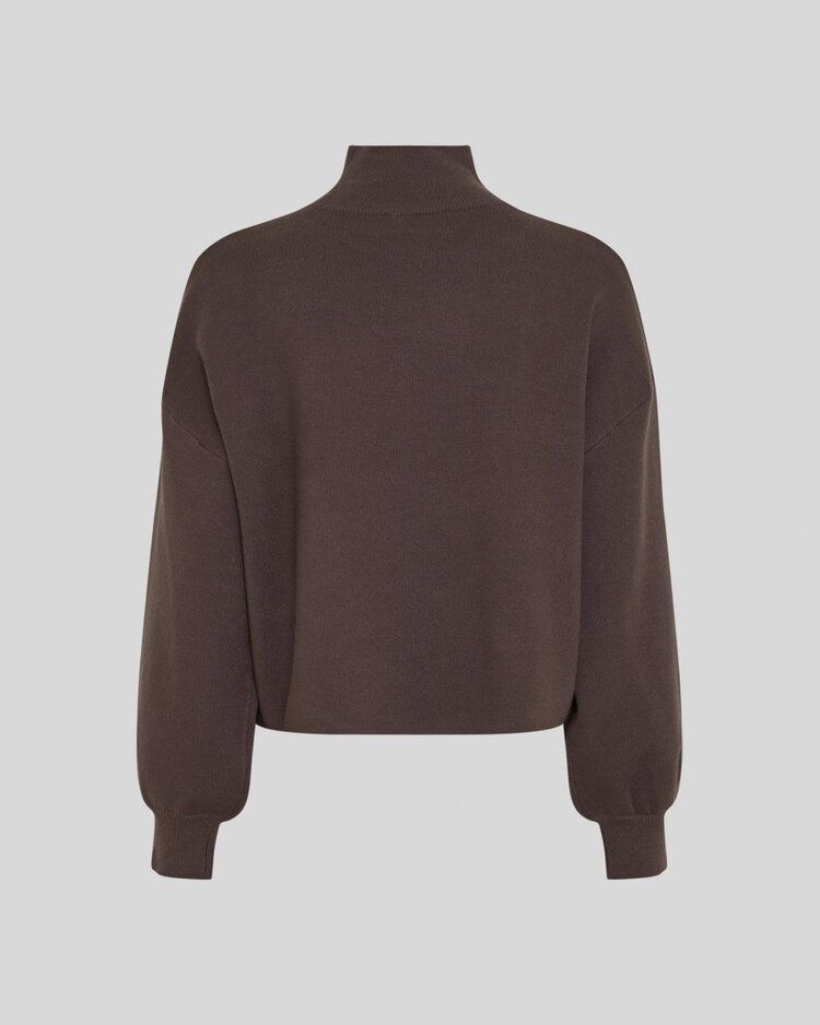 Moss Copenhagen Mercy crew neck knit pullover - chocolat