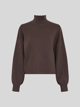 Moss Copenhagen Mercy crew neck knit pullover - chocolat