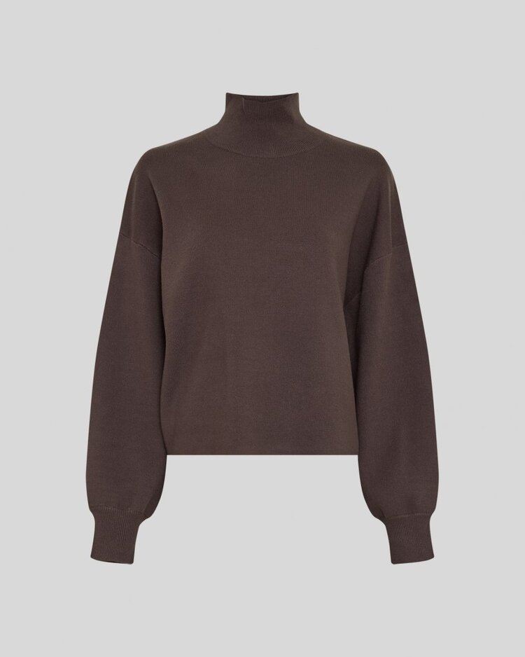 Moss Copenhagen Mercy crew neck knit pullover - chocolat
