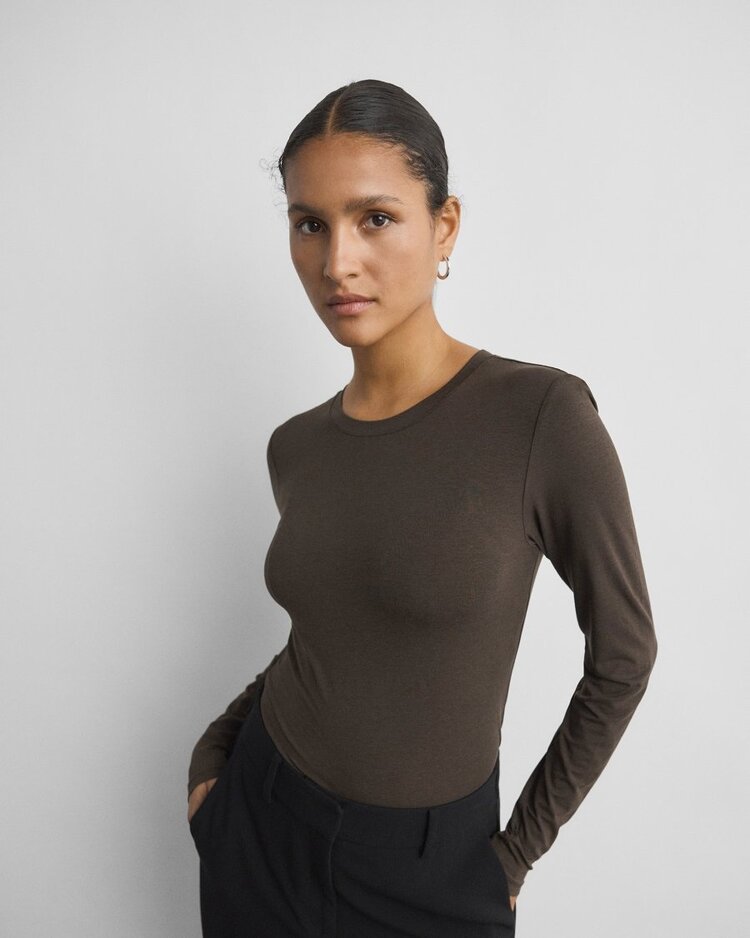 Vila Clothes betrina long sleeve t-shirt - brown
